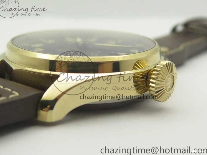 MIROTIME 0405 Big Pilot IW501005 Real Bronze ZF 1:1 Best Edition Black Dial on Brown Leather Strap A Sleek 7192